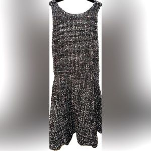 Pastel Shimmery Tweed Open Back Bow Dress